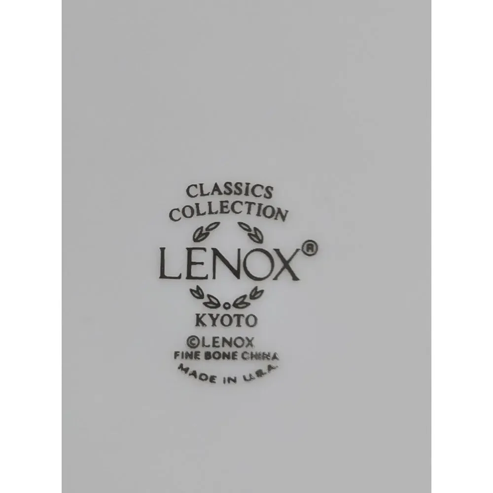 3 Vintage Lenox Kyoto Salad Plates 8-1/8” Bone China USA Bamboo Platinum Rim
